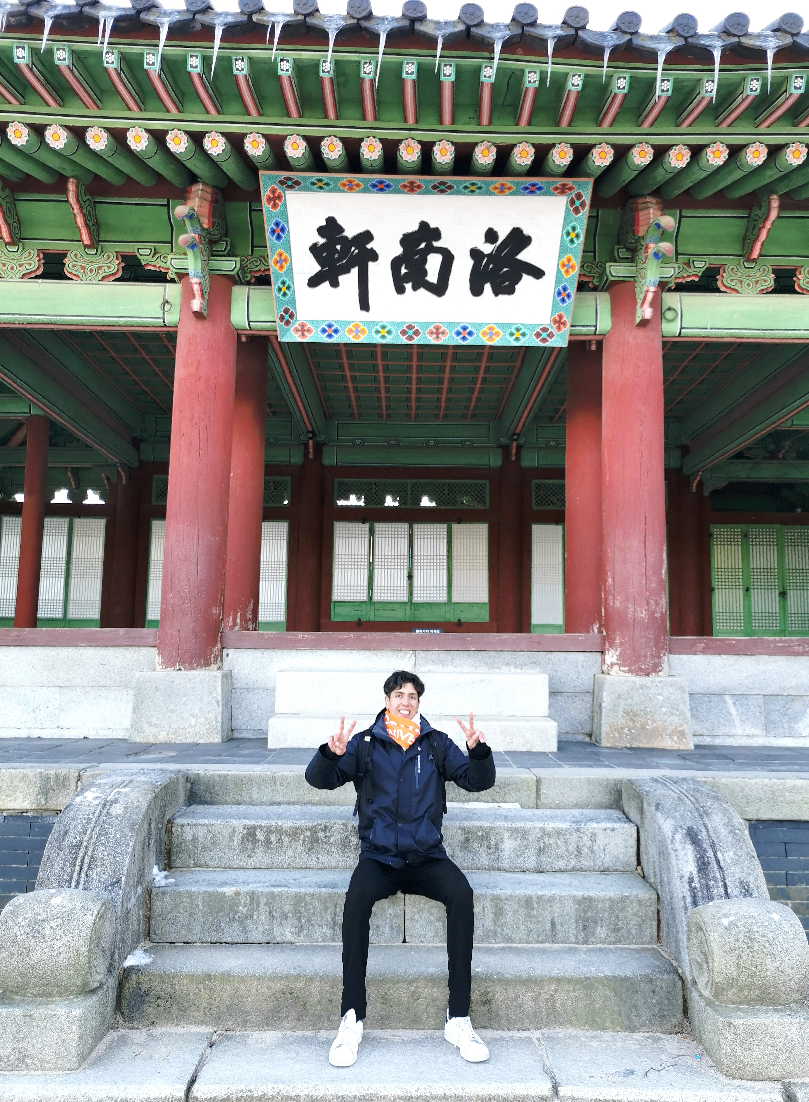 Author infront of a Korean traditional building.
